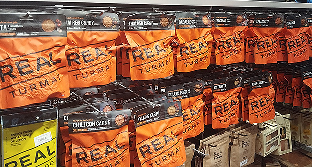 The modern range of ready-made outdoor food products is adapted for use with Jetboil-type equipment - only hot water is needed for cooking