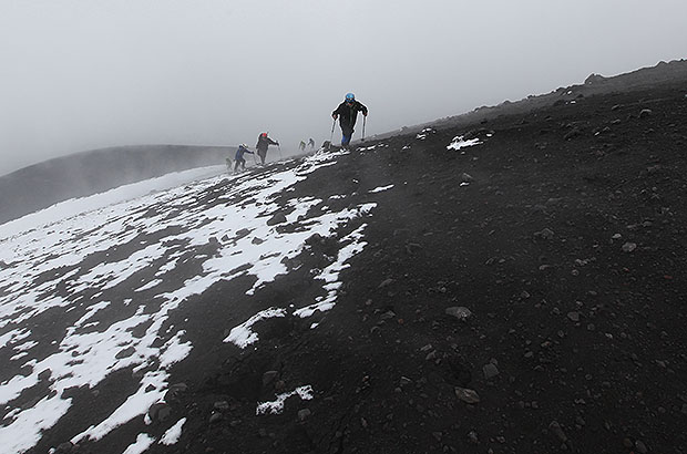 Climbing volcano Klyuchevskaya Sopka, Kamchtaka
