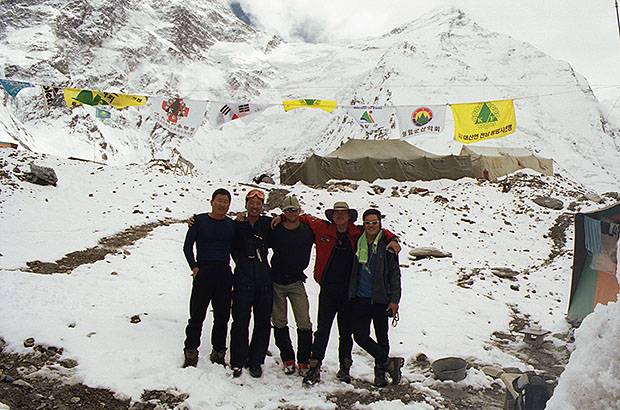 In the Northern Inylchek base camp at the foot of Khan Tengri