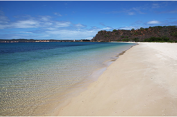 Rockclimbing on the island of Madagascar, a secluded bay - a former military base location.