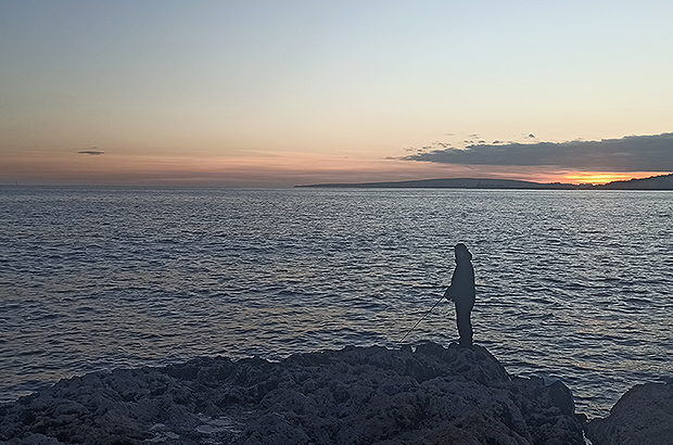 Evening calmness of the Mediterranean sunset