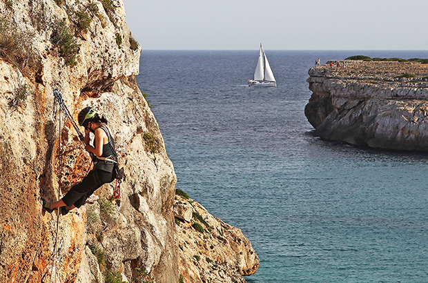 Rock climbing autumn in Mallorca is a concentrate of the brightness of the Mediterranean colors, the warmth of the autumn sea, soft climate and nice most comfortable weather.