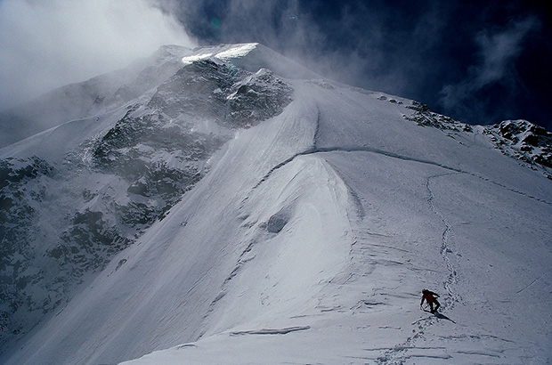 On the Mount Dykh Tau climbing route, Caucasus