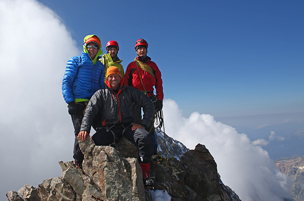 At the top of Mount Ushba, Caucasus