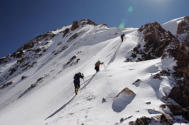 Climbing to the top of Kurmychi, Elbrus region