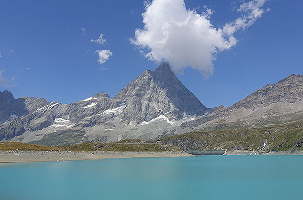 Mount Matterhorn in the Alps, view from Italy