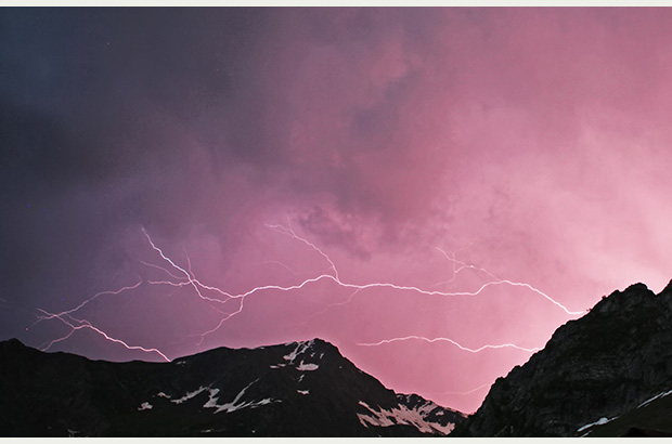 Thunderstorm in the Caucasus Mountains