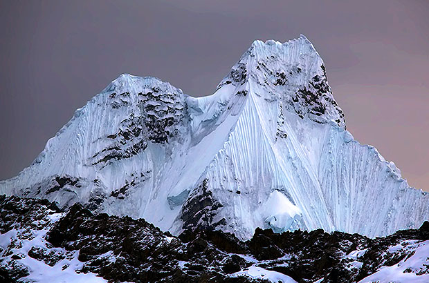 Nevado Yerupaja summit view during a training ascent of Mount Diablo Mudo