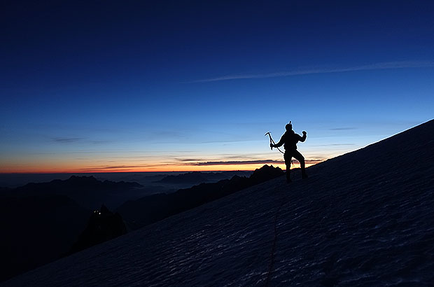 Climbing Mont Blanc, Alps, Italy