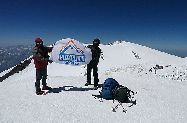On top of East Elbrus, climbing by MCS AlexClimb