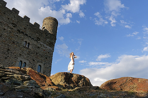 Walking through the castles of Val d'Aosta, Italy, after climbing Monte Rosa