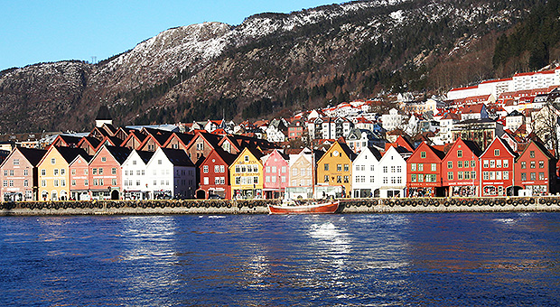 Bryggen embankment in Bergen, Norway - excursion option during the ice climbing program