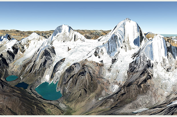 Модуляция рельефа вершины Сиула Гранде при помощи Google Earth