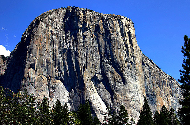 USA, Yosemite. The incredible scale of the El Capitan rock cannot be estimated with a glance