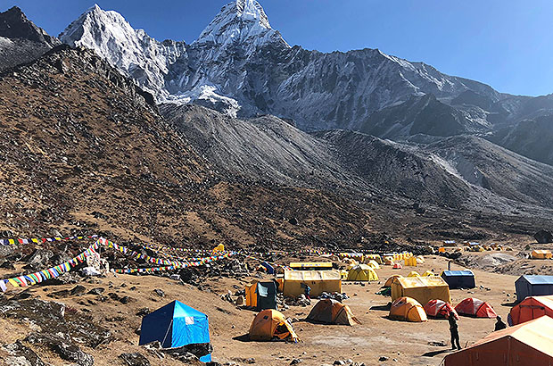 Base camp at the foot of Mount Ama Dablam