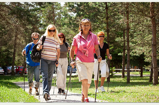Nordic walking is an excellent gymnastics exercise for any age or the level of physical fitness