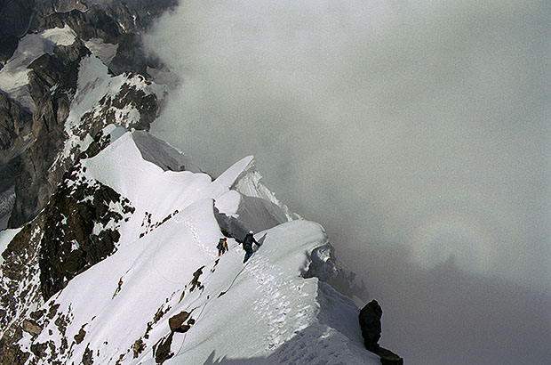 On the mount Ushba North ridge