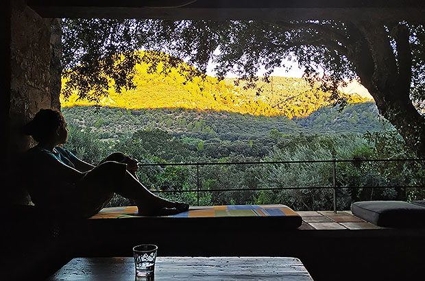 Evening relax in a villa overlooking the Sierra Tramontana
